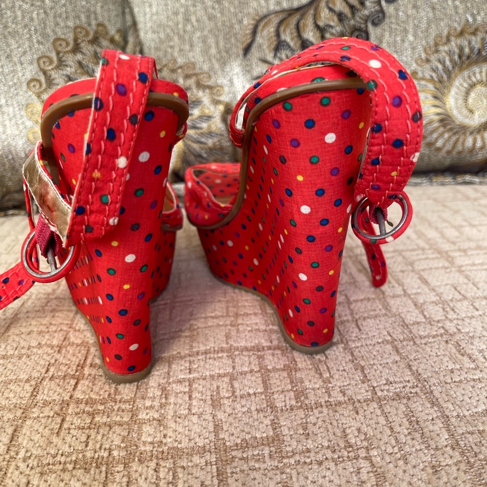 Red polka dots shoes